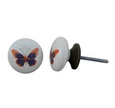 Blue Butterfly Ceramic Kids Knob