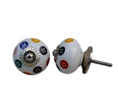 Mixed Polka Dot Ceramic Drawer Knob