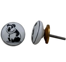 Panda Flat Kids Ceramic Knob