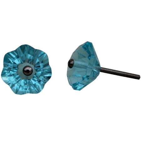 Light Blue Floral Knob