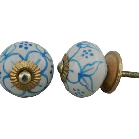 Turquoise Floral Knob
