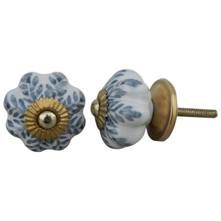 Grey Leaf Medium Knob