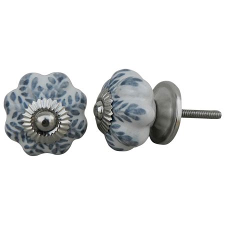 Grey Leaf Medium Knob