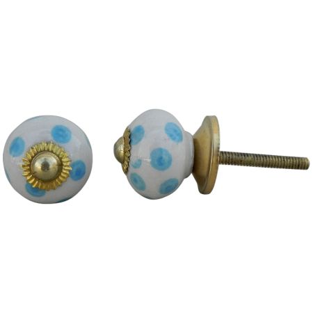 Blue Polka Small Knob