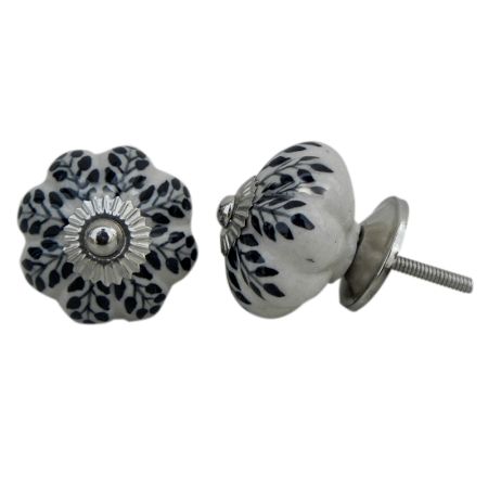 Black Leaf Dresser Knob