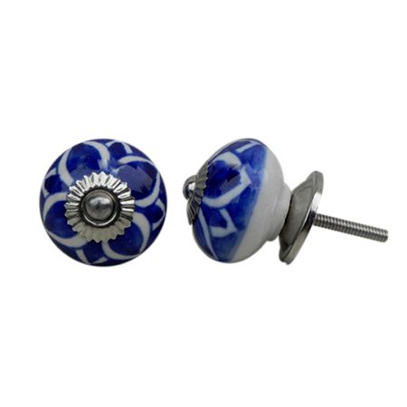Navy Blue Flower Knob (1)