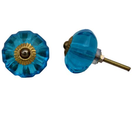 Turquoise Melon Glass Knob (1)