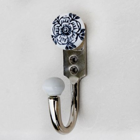 Grey Black Rose Flat Hooks