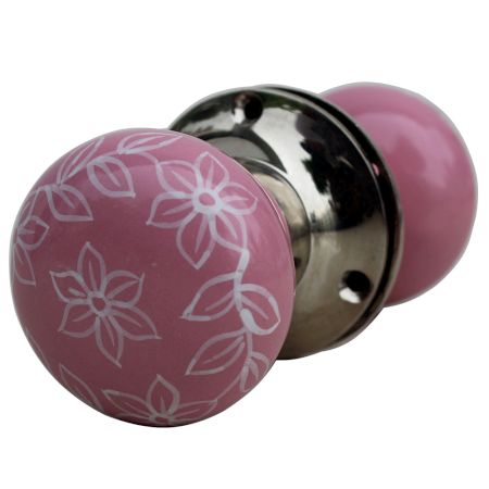 Daffodil Pink Door Mortice Handles 2.25