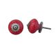 Red Leaf Floral Ceramic Knob