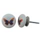 Blue Butterfly Ceramic Kids Knob