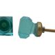 Turquoise Square Small Glass Dresser Knobs