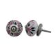 Black Pink Floral Crackle Ceramic Dresser Knob