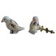White Multicolored Feathered Bird Knob