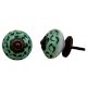 Green Blue Floral Ceramic Knob