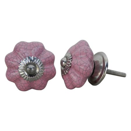 Pink Melon Crackle Ceramic Drawer Knob Online