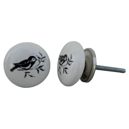 Black Bird Ceramic Knob