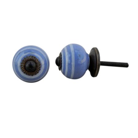 Blue Striped Small Knob