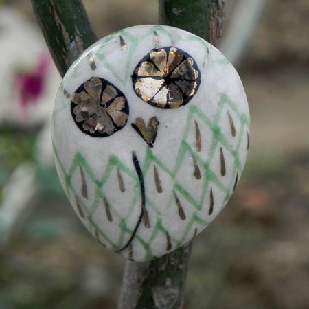 Green Owl Cabinet Bird Knob