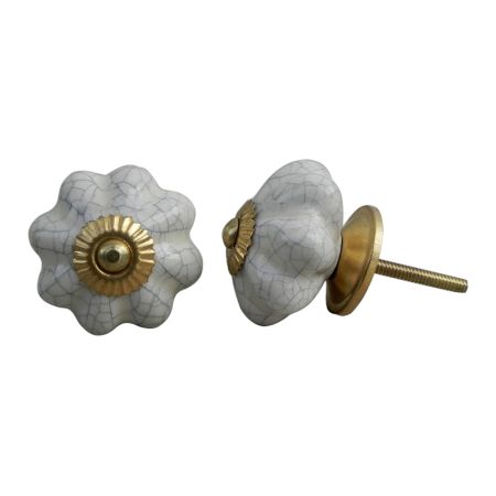 Cream Melon Crackle Ceramic Cabinet Knob Online