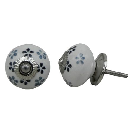 Grey Black Floral Knob (1)