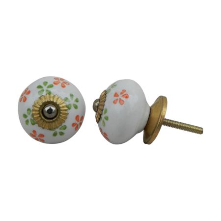 Orange Lime Floral Knob (1)