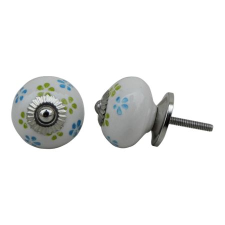 Turquoise Lime Floral Knob (1)