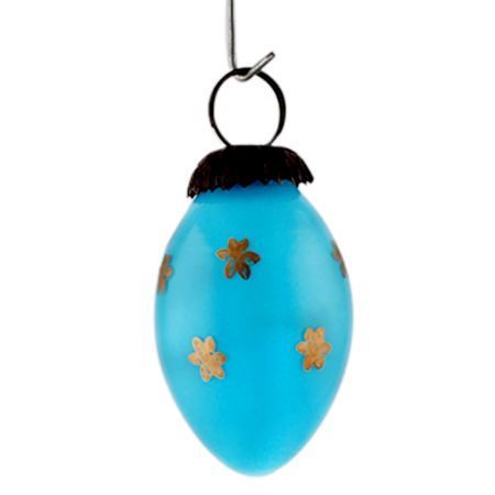 Turquoise Tiny Flower Avocado Small Christmas Hanging