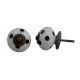 White Black Polka Dotted Furniture Knob