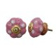 Pink White Polka Ceramic Drawer Knob