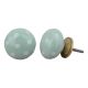 Light Green White Polka Ceramic Knob