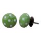 Green White Polka Ceramic Cabinet Knob