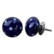 Navy Blue White Polka Round Knob