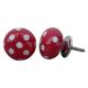 Red White Polka Ceramic Wardrobe Knob