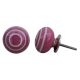 Dark Pink Striped Knob