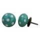 Sea Green White Polka Dotted Ceramic Knob