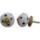 White Dark Purple Dotted Ceramic Furniture Knob