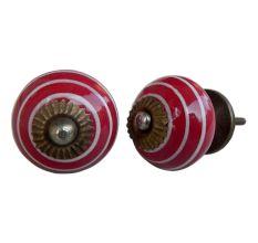 Dark Red White Knob
