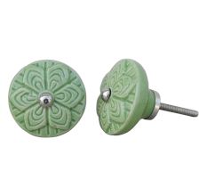 Green Wheel Flower Knob