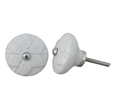 White Wheel Flower Knob