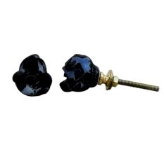Black Small Rose Knob