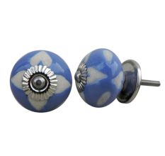 Slate Blue Etched Ceramic Knob-31