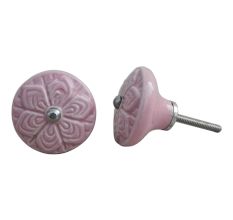 Pink Wheel Flower Knob