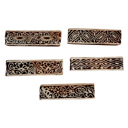 Set  of 5 Piece New Wooden Printing Block