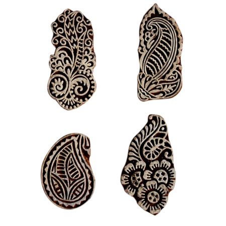 Set  of 4 Piece New Wooden Printing Block