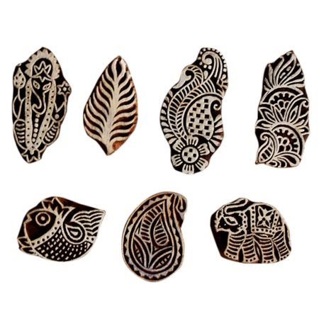Set  of 7 Piece New Wooden Printing Block