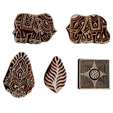 Set  of 5 Piece New Wooden Printing Block