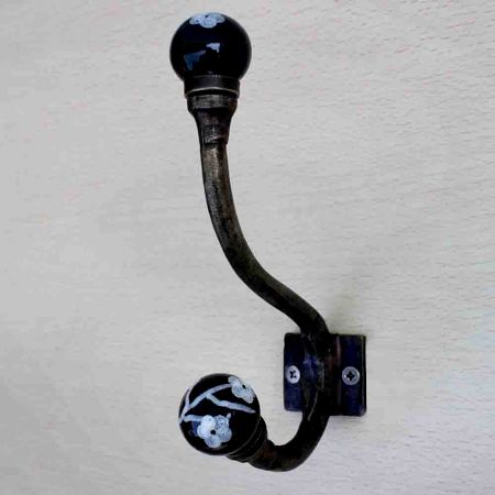 Black Floral Iron Hooks-EHG-18