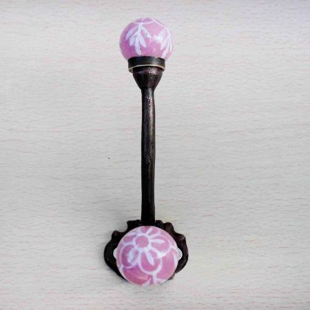 Pink Floral Iron Hook-EHG-42