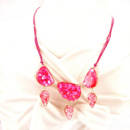 Pink Bib Necklace New Beautiful Designer Jewellery